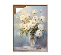 YCBTREE Canvas Frame 40x50cm, MDF Floating Frame for Stretched Canvas No Glass No Back Panel Wall Art Frame for Oil Paintings & Artwork (Natural Wood, 40×50cm)