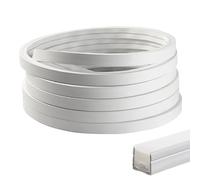 YCBTREE LED Silicone Profile White, 5M Flexible LED Diffuser Channel 12×12mm for Acoustic Panels Waterproof LED Strip Cover with End Caps & Mounting Clips for Spotless Neon Glow (White, 5M)