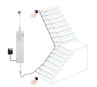 YCBTREE LED Stair Lighting Kit with 2 Wireless Switches, 16 Steps 80cm Silicone Profile COB Strip 3000K Warm White Dimmable Step Lights Complete Set for Indoor Stairs