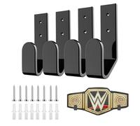 YCBTREE Wrestling Championship Belt Display Holder - Horizontal Wall Mount for Boxing & Martial Arts Belts, Title Belts Organizer Holder for Wall, WWE-Style Title Hanger (Black)