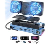 YCBUENO 14 in 1 Steam Deck Docking Station with Dismantling Cool Fans M.2 NVMe Enclosure,4K@60Hz,1000Mbs Ethernet,SD/TF,4 USB A,100W PD Charging 40Gbps Adapter for Steam Deck/Rog Ally/Switch/Legion Go