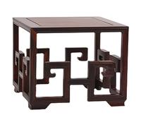 YCCHAH Bonsai Stand Indoor Plant Rack Square Bonsai Base Teapot Strange Stone Relief Jade Base Flower Pot Shelf, Two Sizes Wooden Pot Base(L)