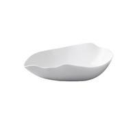 YCCHAH Dinner Plates 10-inch Hotel White Ceramic Kitchen Tableware Irregular Creative Fusion Service Appetizer Plate Club Deep Bowl Party Supplies(12 in)