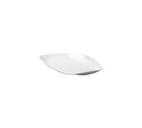 YCCHAH Dinner Plates 12.5 Inch White Ceramic Hotel Kitchen Tableware Rectangular Irregular Cold Dish Display Club Restaurant Appetizer Service Tray Party Supplies(14.5 in)
