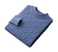 YCCHAH Sweaters Autumn and Winter New Men's Half-turtleneck Thickened Wool Sweater Pullover Solid Color Casual plus size Twisted Knitted Wool Sweater Sweaters For Men(B,XXXL)