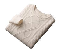 YCCHAH Sweaters Autumn and Winter New Men's Sweater Round Neck Five-pin Three-strand Thickened Diamond Soft Waxy Loose Casual Sweater for Men Sweaters For Men(A,M)