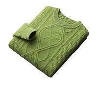 YCCHAH Sweaters Autumn and Winter New Men's Sweater Round Neck Five-pin Three-strand Thickened Diamond Soft Waxy Loose Casual Sweater for Men Sweaters For Men(B,S)