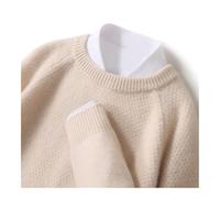 YCCHAH Sweaters Business Casual Men's Wool Sweater Casual Hundred Round Neck Solid Color Knit Sweater Wool Sweater Sweaters For Men(C,XL)