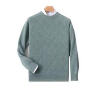 YCCHAH Sweaters Wool Sweater Men Round Neck Diamond Jacquard Jumper Inner Loose Knitted Cashmere Bottoming Shirt Sweaters For Men(E,XL)
