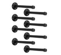 YCCO Industrial Black Iron Pipe Shelf Brackets Wall Mount DIY Shelving Brackets Pipe Decor Wall Rustic Garment Rack Hardware Included, 8 Inch Set of 8