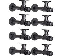 YCCO Pipe Shelf Bracket 6.7 inch 8 Pack Industrial DIY L Pipe Shelf Bracket for 6"-12" Wood Floating Shelf Vintage Look Rustic Home Pipe Decor, Included Accessorie