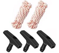 YCCOKJJ 2x10 Meters Pull Cord for Lawnmower Recoil with 3pcs Pull Cord String Handle, Pull Cord Starter Rope, Length 10 Meter 4.0mm Cord and 3.0mm Lawn Mower Pull Cord String for Lawnmower Engines