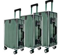 YCCOKJJ Upgraded 3-Piece Suitcase Cover Set Transparent 20+24+28 Inch Thick 0.3mm PVC Waterproof Dustproof Scratch-Resistant