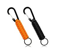 YCConcept 2 Pieces Carabiner Keychain Hook Paracord Keychain with Carabiner Heavy Duty Keychain Lanyard for Backpack Camping/Hiking/Fishing