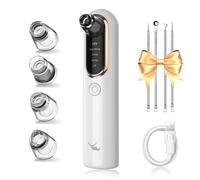 Yccu Blackhead Remover Vacuum 4 Suction Power Mode Blackhead Remover Tool Rechargeable Black Head Remover for Face with 4 Suction Heads Pore Vacuum Cleaner Acne Pimple Whitehead Extractor