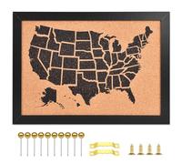 YCCYYCCY Cork Board Map of The United State, 14" X 11" Bulletin Boards for Walls with 10 Pins, Travel Tracker Map for Office, School and Home (MAP)