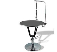 YCDJCS Pet Grooming Table Portable Mobile Folding Pet Dog Cat Grooming Table With Powder Coated Steel Frame Round Hydraulic Lifting Dog Grooming Table Pet Shower & Bath Accessories