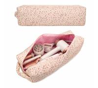 YCDKK Hair Tool Storage Case Compatible with Dyson Airwrap & Shark FlexStyle, Floral Quilted Portable Travel Bag for Hair Dryer, Curling Iron & Styling Accessories