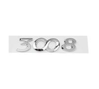 YCDSSM Car Emblem for Peugeot 408, Badge Emblem Logo Letters Car Side Hood Trunk Exterior Stickers Nameplate Durability Decoration Modified Stylish Accessories,3008-Silver