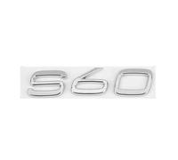 YCDSSM Car Emblem for Volvo S60 2010-2018, Badge Emblem Logo Letters Car Side Hood Trunk Exterior Stickers Nameplate Durability Decoration Modified Stylish Accessories,S60-Silver