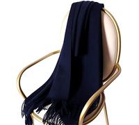 YCDZSW 100% Pure Wool Knit Scarf Shawl and Wrap for Women, Soft Warm Scarves Stylish Large Wraps 200 x 70 cm Ladies Gifts (Navy #18,200 * 70cm)