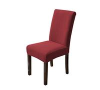 YCDZSW Chair Covers for Dining Room,Parson Chair Protector,Stretch Modern Dining Chair Covers Removable Washable Polar Fleece (Red,2 Pieces)