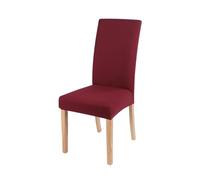 YCDZSW Dining Room Chair Cover, Stretch Velvet Chairs Covers, Removable Dining Chair Cover, Washable Chairs Protector, for Room, Hotel, Kitchen, Ceremony (Wine Red,Set of 1)