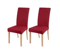 YCDZSW Dining Room Chair Cover, Stretch Velvet Chairs Covers, Removable Dining Chair Cover, Washable Chairs Protector, for Room, Hotel, Kitchen, Ceremony (Brick Red,Set of 2)
