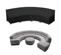 YCDZSW Patio Sectional Curved Sofa Protector Cover, Garden Curved Sofa Covers Waterproof Dustproof 600D, Outdoor Curved Couch Covers for Half-Moon Couch Sets (228x116x86cm)