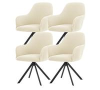 YCDZSW Stretch Chair Covers, Curved Back Accent Chairs Covers, Jacquard Curved Back Chair Slipcovers with Armrest, for Bedroom Living Room Kitchen Home (Beige,4PC)