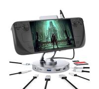YCE 10 in 1 Docking Station for iPad Pro Steam Deck and ROG,With 4K@60Hz HDMI,SD TF 4.0 Reader 100W PD,Audio,USB A,USB C Rotatable Folding Type-C Tablet Stand Holder for iPad,Steam Deck,ROG Ally,Phone