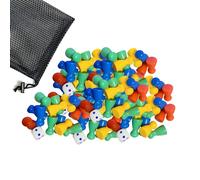 YceLon 108 Piece Toy Figures for Board Games, People Don't Annoy Wooden Figures, Trickle Dice Set with Storage Bag, 4 Colours for Families and Educators