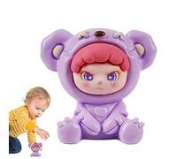 ycezw Bear Keychain Bag, Bear Doll Bag Pendant, Stuffed Animal Bear Resin Sculpture, Table Decoration Animal Figure for Kids, Girls, Boys and Adults, purple, Consulte la descripción