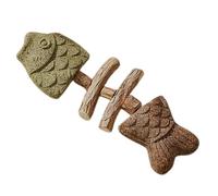 ycezw Cat Teething Toys, Fish Shaped Chew Bone - Wooden Chew Toy Stress for Cats Indoor and Outdoor