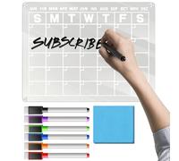 ycezw Clear Calendar for Fridge,Acrylic Calendar Wall Planner Dry Erase - Schedule Whiteboard with 6 Markers for Refrigerator Grocery List Home Wall Office School Apartment