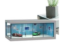 ycezw Display of the car model, clear box for the toy car, car LED display, box on 1/64 scale, vehicle toy with space saving, Réali parking spaces