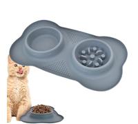 ycezw Dog Feeding Mat, Slow Feeding Dog Bowls | Double Slow Feeding Dog Bowl - Anti-descent Pet Feeding Mat for Media