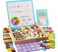 ycezw Educational Mathematical Manipulations, Addition and Subtraction Tools for Children, Multifunctional Wooden Learning Box Mathematical Manipulators | Addition Games and