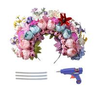 ycezw Flower Headband, Flower Headband, Ethnic Women Headbands, Flower Crown for Women Girls, Hair Band Making Kit, Bridal Headpiece for Bridesmaid