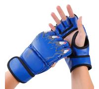 ycezw Kickboxing Gloves, Boxing Gloves - Shock Absorbing Injury Boxing Gloves | Half Finger Gloves Wrist Bands Support for Men Women Kids Training for Boxing and
