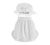 ycezw Maid Hat Halloween Vintage White Headgear and Clothes Set