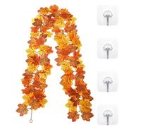 ycezw Maple Garland | Realistic Fall Wreath - Naturalist Leaf Garland for Farm Bedroom Fireplace Thanksgiving Mantle Halloween