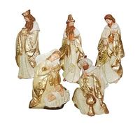ycezw Nativity Scene Decoration, Nativity Figurines - Set of 5 Decorative Shelves for Nativity of Jesus | Resin Holy Family Table Ornaments, Jesus Nativity Crib Religious Ornament