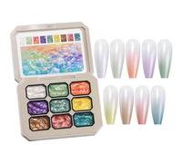 ycezw Pat Gel Polish - Gradient Art Gel - 9 Colors Nail Polish Palette with Accessories for Art Design Nail Painting and Manicure for Women and Girls at Home