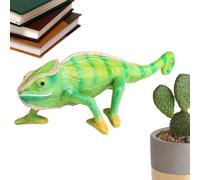 ycezw Plush Animal A, Color Change Lizards, Realistic Solid Chameleon Figure | Bonsai Decor, Animal Figurines, Chinese New Year Educational Tool, Saint-V