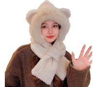 ycezw Rabbit Hat,Bear Hat Adult,Cute Winter Hat Warm Bear Scarf, Bear Hood, Bear Costume for Family, Friends, Kids, Women, Youth, Elderly, All Ages