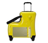 ycezw Riding Suitcase Kids - 3-Digit Password Lock, Secure Travel Case | 20in Rolling Luggage with Seat Belt, Pedals and Handlebar, Trolley for Boys Travel and Fun Airport Adventures On The Go