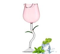 ycezw Rose Wine Glass - Champagne Glasses with Flowers Heat Resistant Creative Drinking Supplies Elegant Wine Cup for Formal Dinner | Party, Engagement, Meeting, Wedding, riferimento alla