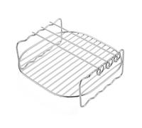 YCEZW ROUNT ROOTING RACK - Stainless Steel Air Fryer Rack, Air Fryer Accessory with Skewers | Double Layer Stainless Steel