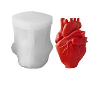 ycezw Silicone Chocolate Mould - Realistic Anatomical Mould for 3D Human Heart Candles - Easy to Drain for Cake Muffins Cupcakes and Artistic Materials
